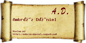 Ambróz Dániel névjegykártya
