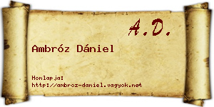 Ambróz Dániel névjegykártya