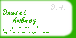 daniel ambroz business card